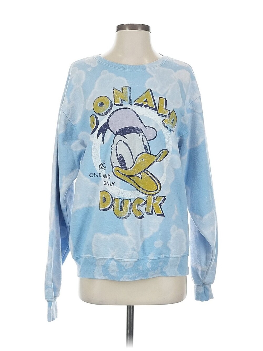Disney Light Blue Donald Duck Tie-Dye Crewneck Sweatshirt